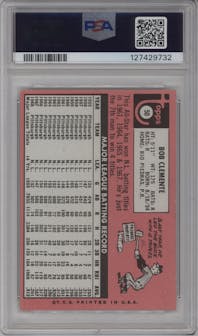 Bob Clemente from the 1969 Topps set graded by PSA and given an overall grade of 8.