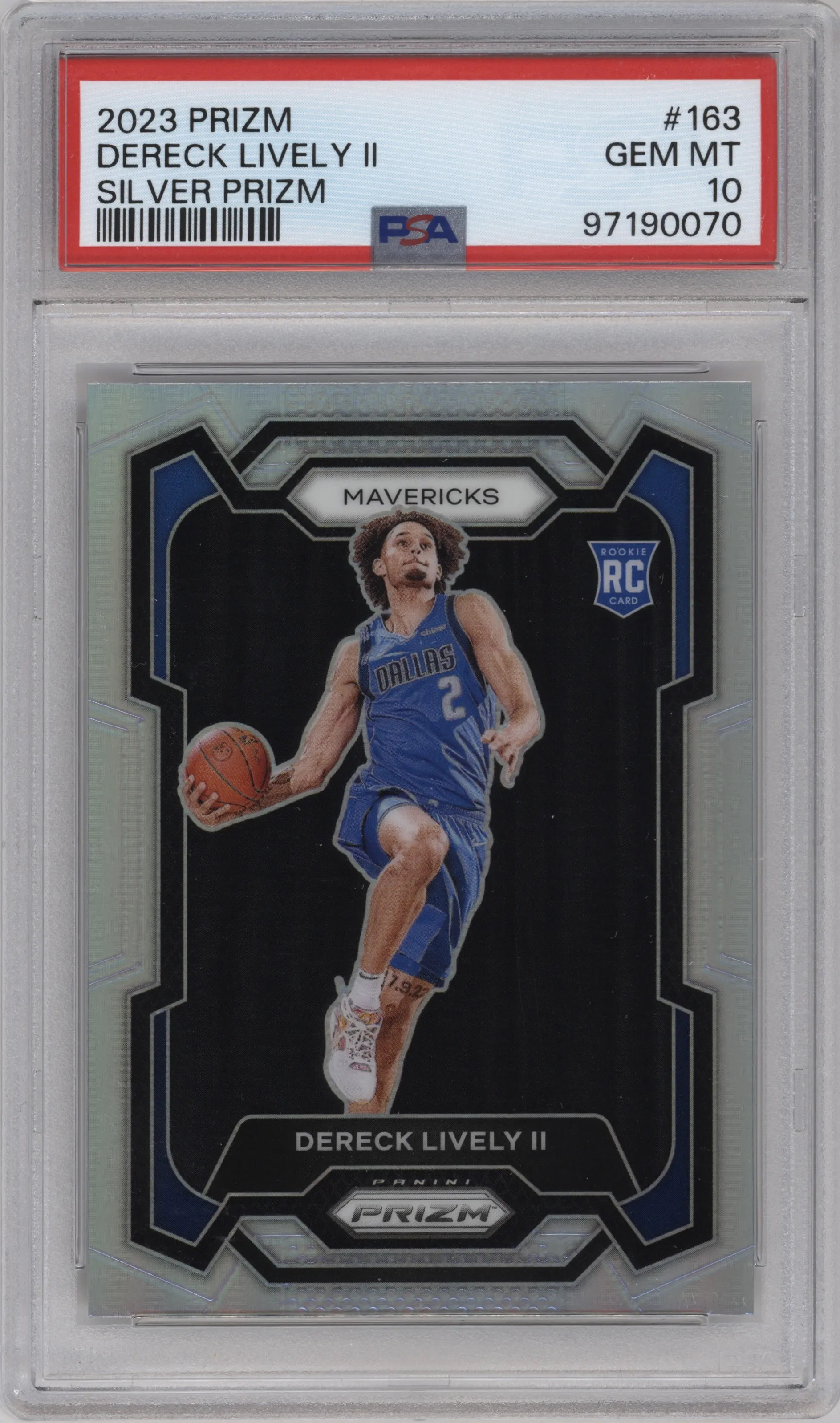 2023 Panini Prizm Dereck Lively II Silver Prizm #163 PSA 10