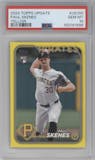 Paul Skenes from the 2024 Topps Update set featuring a Yellow  parallel graded by PSA and given an overall grade of 10.