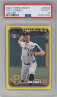 Paul Skenes from the 2024 Topps Update set featuring a Yellow  parallel graded by PSA and given an overall grade of 10.