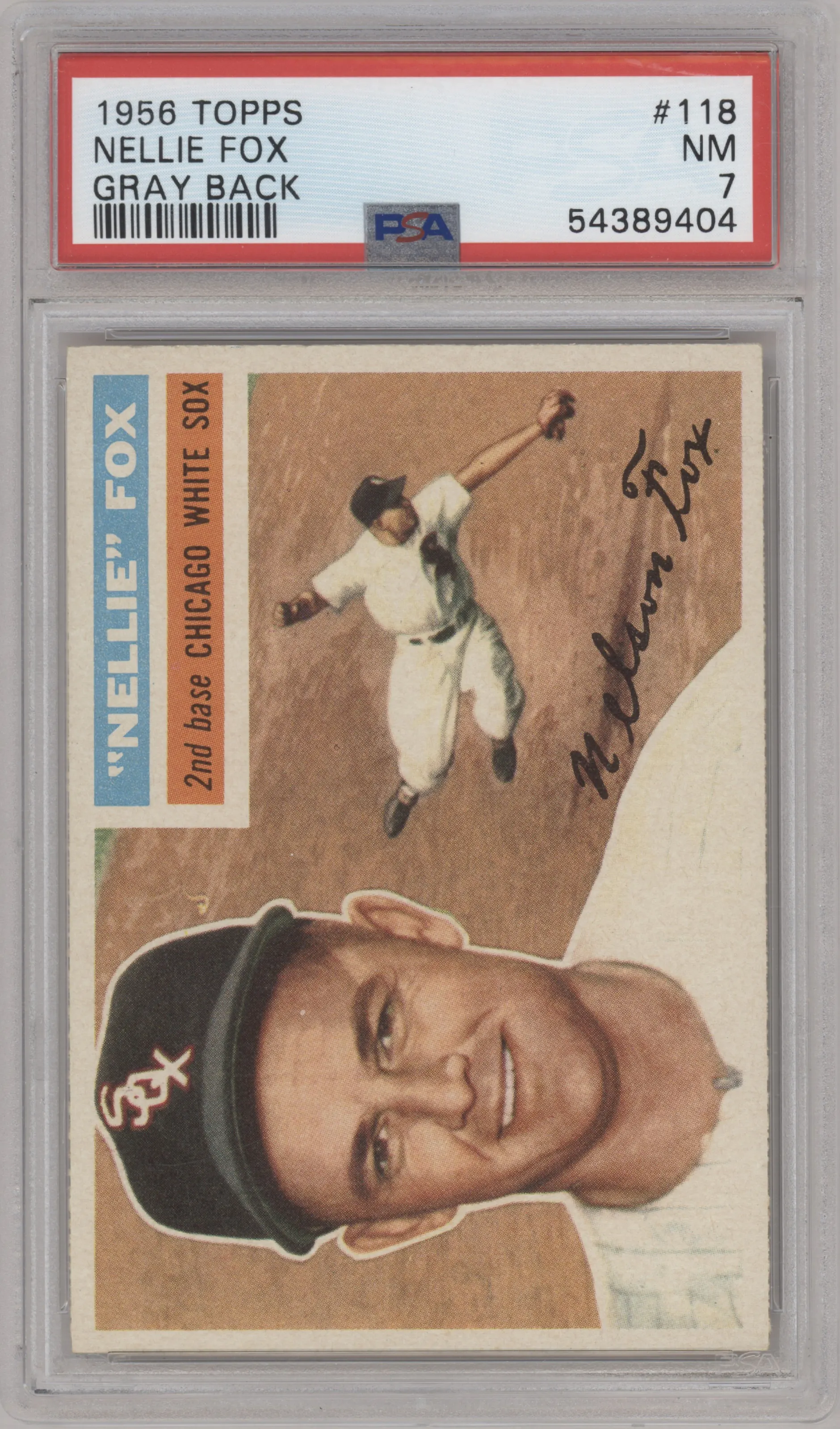 1956 Topps Nellie Fox Gray Back PSA 7