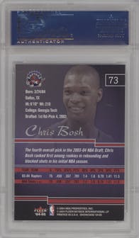 Chris Bosh from the 2004-05 Fleer Showcase set graded by PSA and given an overall grade of 10.