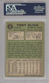 Tony Oliva from the 1967 Topps set graded by PSA and given an overall grade of 8.