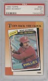 Mike Schmidt from the 1990 Topps set graded by PSA and given an overall grade of 10.