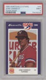 Jose Canseco from the 1985 Burger King Huntsville Stars set graded by PSA and given an overall grade of 9.