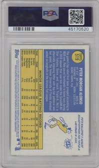 Pete Alonso from the 2019 Topps Heritage HN set graded by PSA and given an overall grade of 10.