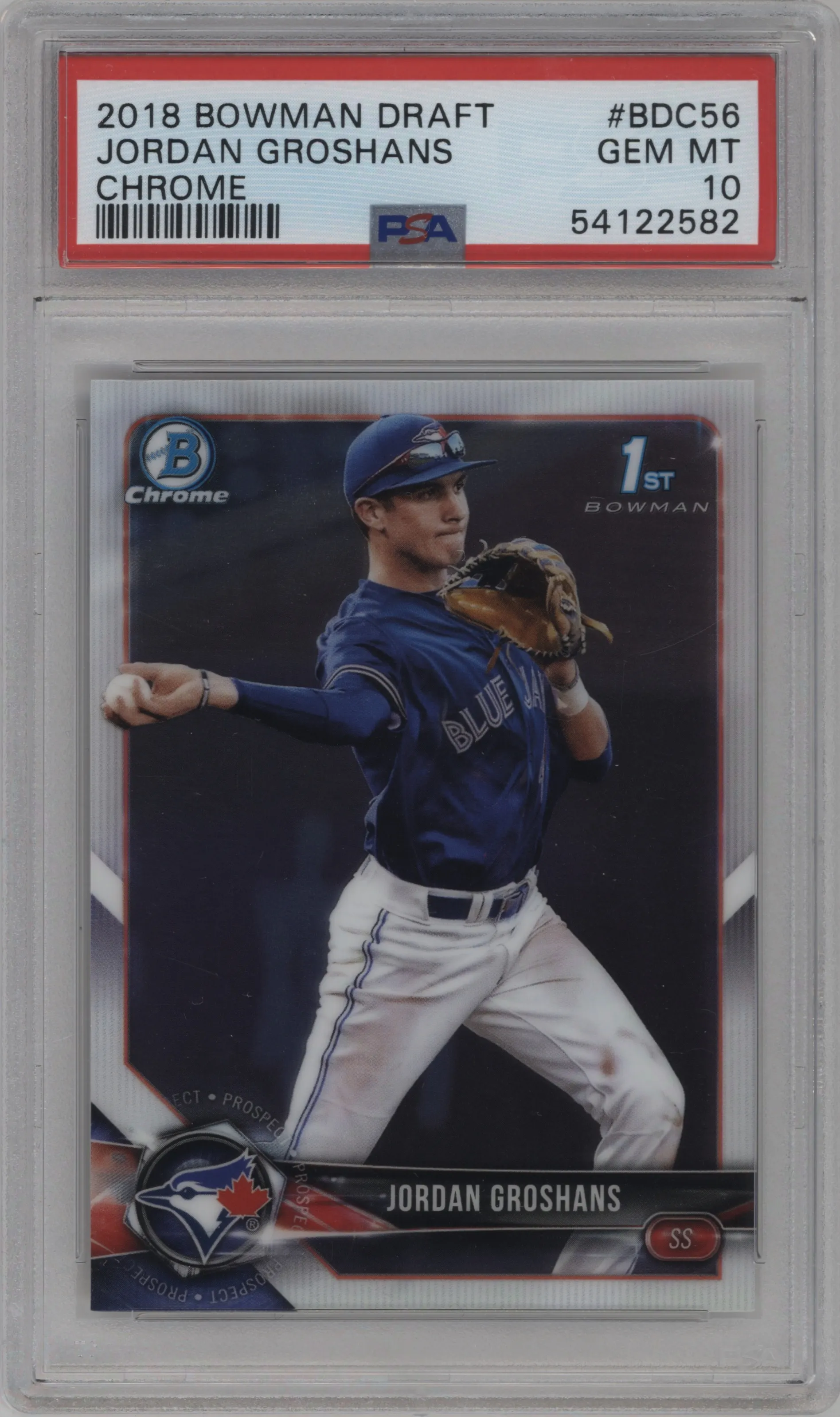 2018 Bowman Draft Chrome Jordan Groshans PSA 10