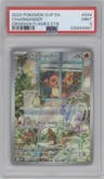 Charmander from the 2023 Pokemon SV set featuring a Obsidian Flames ETB parallel graded by PSA and given an overall grade of 9.