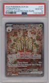 Hydrapple ex from the 2024 Pokemon SV set graded by PSA and given an overall grade of 10.