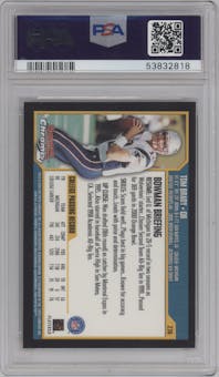 Tom Brady from the 2000 Bowman Chrome set graded by PSA and given an overall grade of 9.