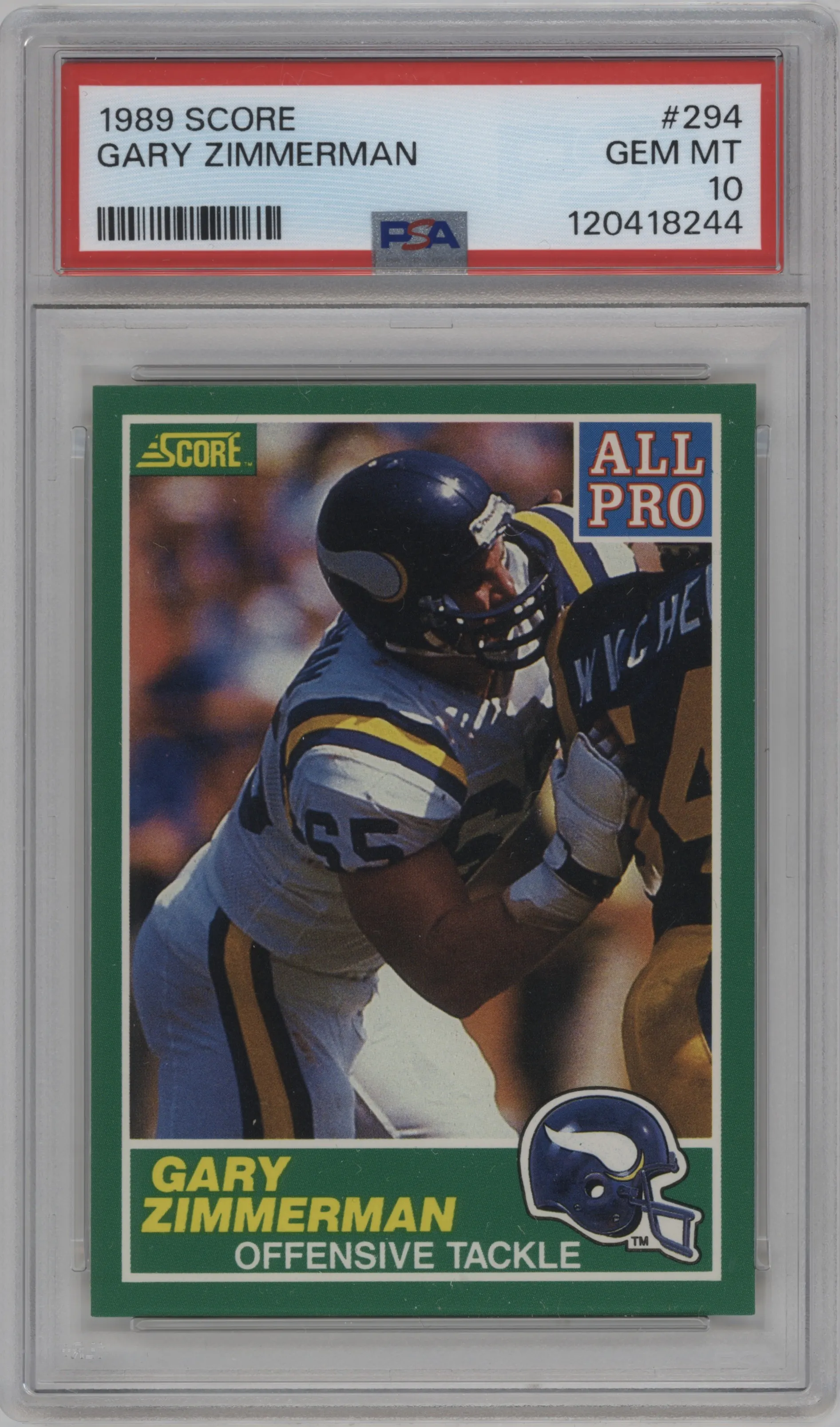 1989 Score Gary Zimmerman PSA 10
