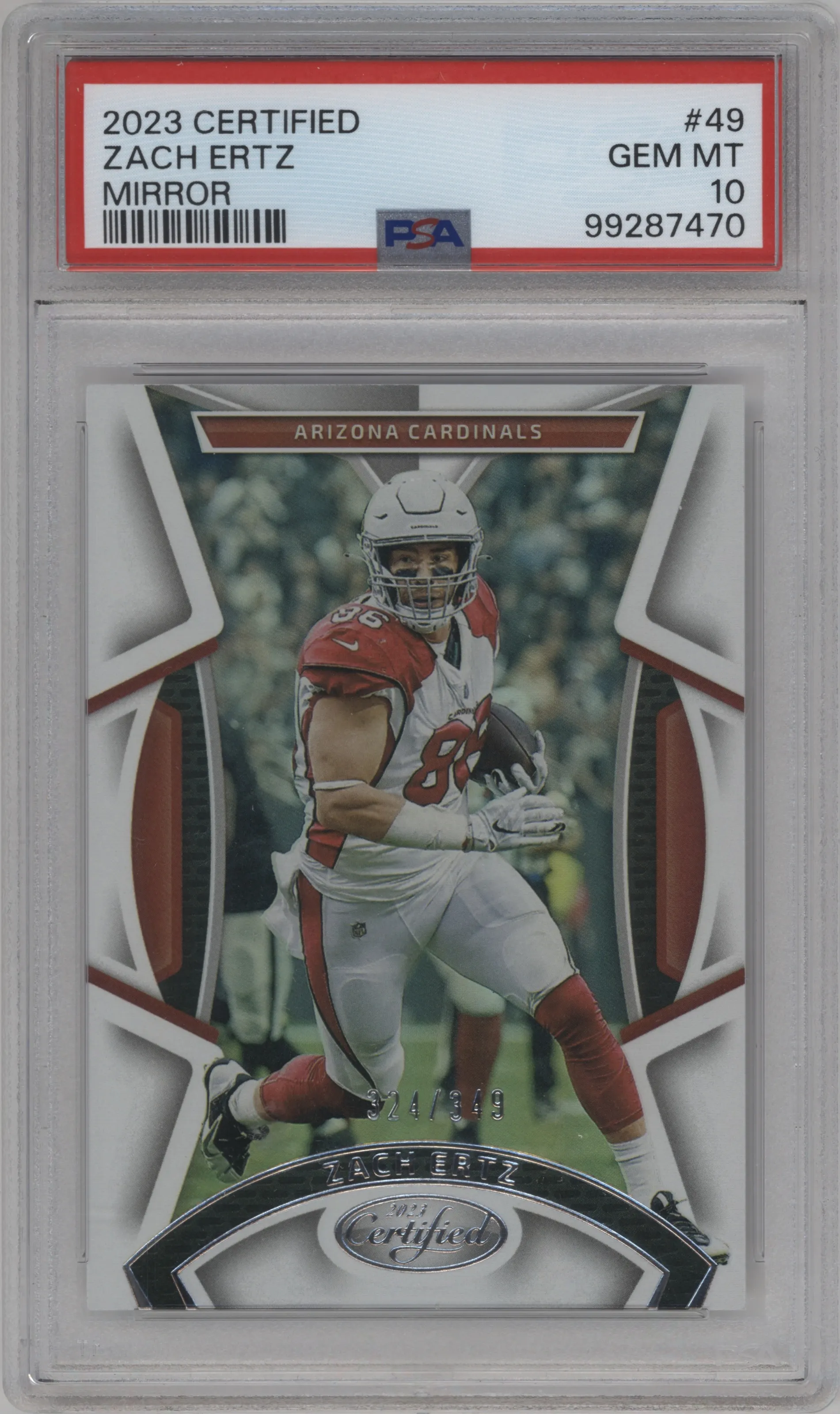 2023 Panini Certified Zach Ertz Mirror PSA 10