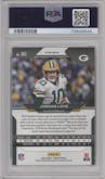 Jordan Love from the 2020 Panini Prizm set featuring a Green Prizm parallel graded by PSA and given an overall grade of 9.