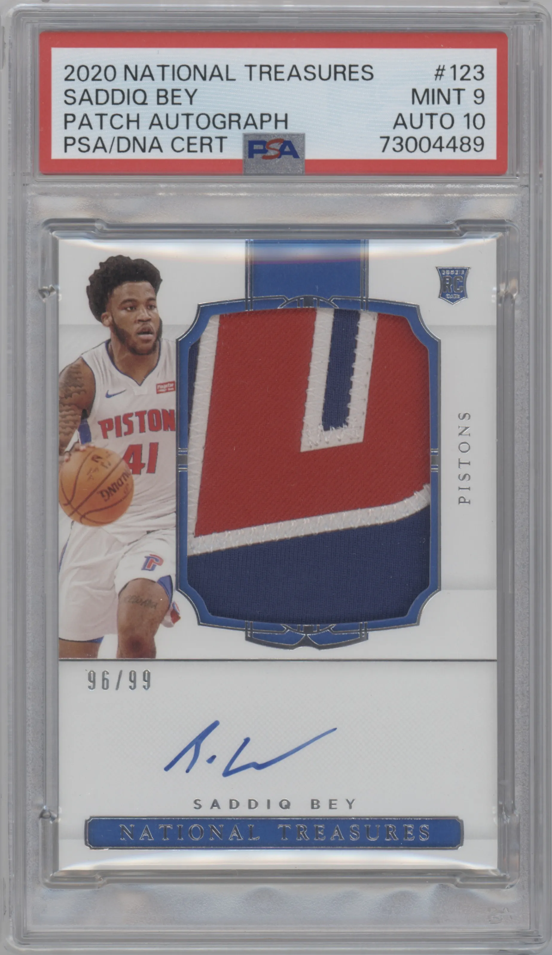 2020 Panini National Treasures RPA Saddiq Bey PSA 9