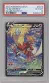Blaziken V from the 2022 Pokemon SWSH set graded by PSA and given an overall grade of 10.