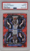 Quentin Grimes from the 2021-22 Panini Prizm  set featuring a Red Ice parallel graded by PSA and given an overall grade of 10.