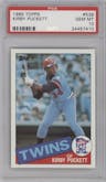 Kirby Puckett from the 1985 Topps set graded by PSA and given an overall grade of 10.