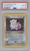 Clefairy from the 1999 Pokemon set graded by PSA and given an overall grade of 8.