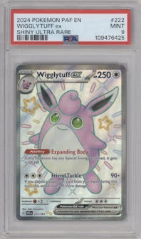 Wigglytuff ex from the 2024 Pokemon SV set graded by PSA and given an overall grade of 9.