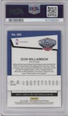 Zion Williamson from the 2019-20 Panini Hoops Premium Stock set featuring a Pulsar parallel graded by PSA and given an overall grade of 10.