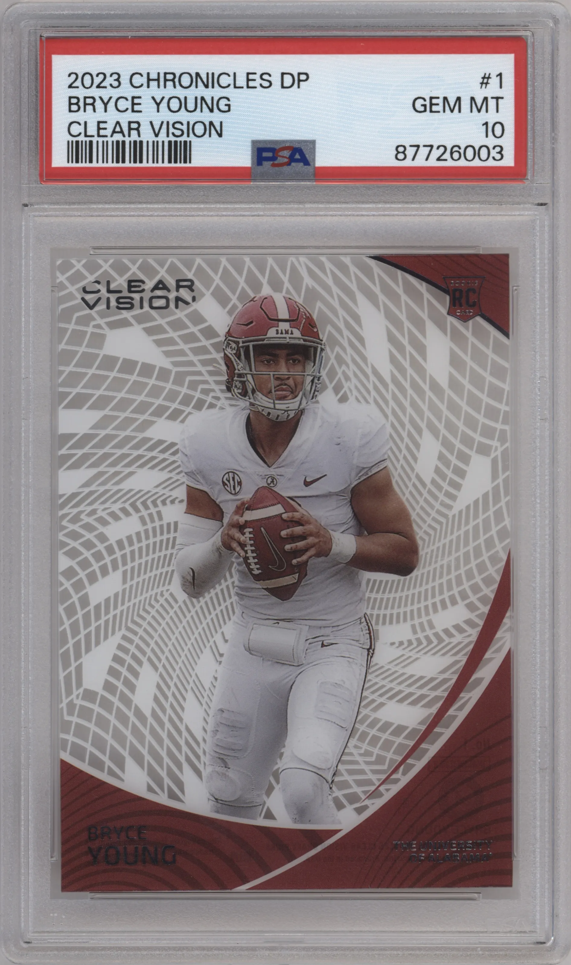 2023 Panini Chronicles Draft Picks Clear Vision Bryce Young #1 PSA 10