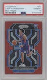 Cade Cunningham from the 2021-22 Panini Prizm  set featuring a Red Prizm parallel graded by PSA and given an overall grade of 10.