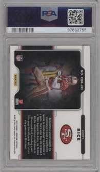 Jerry Rice from the 2022 Panini Obsidian set graded by PSA and given an overall grade of 9.