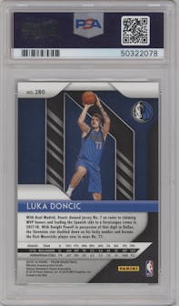 Luka Doncic from the 2018-19 Panini Prizm set graded by PSA and given an overall grade of 10.