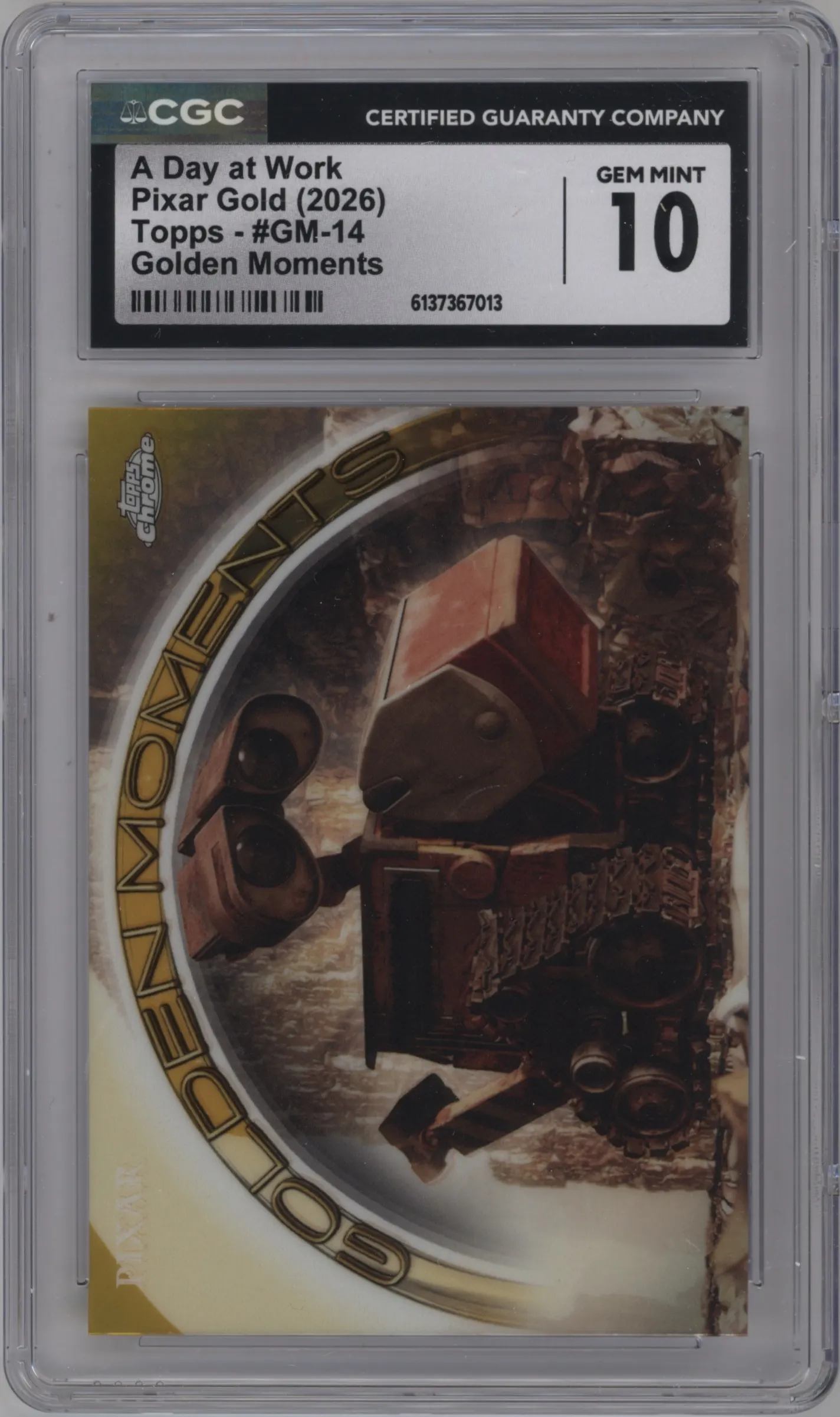2025 Topps Pixar Gold Golden Moments A Day at Work #GM-14 CGC 10