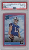 Josh Allen from the 2018 Panini Donruss Optic set featuring a Pink  parallel graded by PSA and given an overall grade of 10.