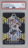 Kendrick Bourne from the 2024 Panini Mosaic set featuring a Choice Black Gold parallel graded by PSA and given an overall grade of 9.