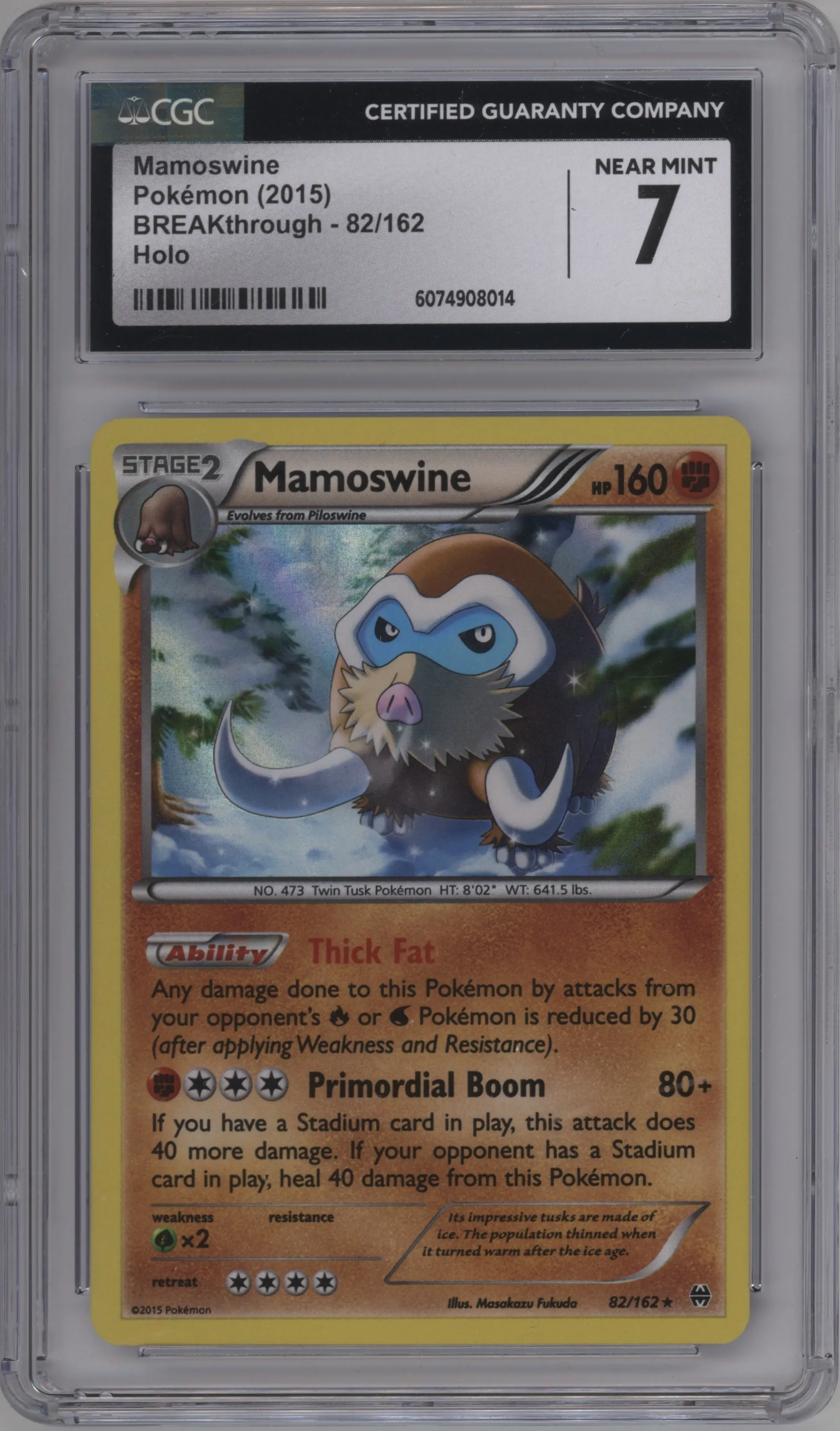 2015 Pokemon XY XY BREAKthrough Mamoswine CGC 7