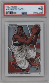 Alexandre Sarr from the 2024-25 Panini Prizm set graded by PSA and given an overall grade of 9.