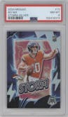 Bo Nix from the 2024 Panini Mosaic set featuring a Silver parallel graded by PSA and given an overall grade of 8.