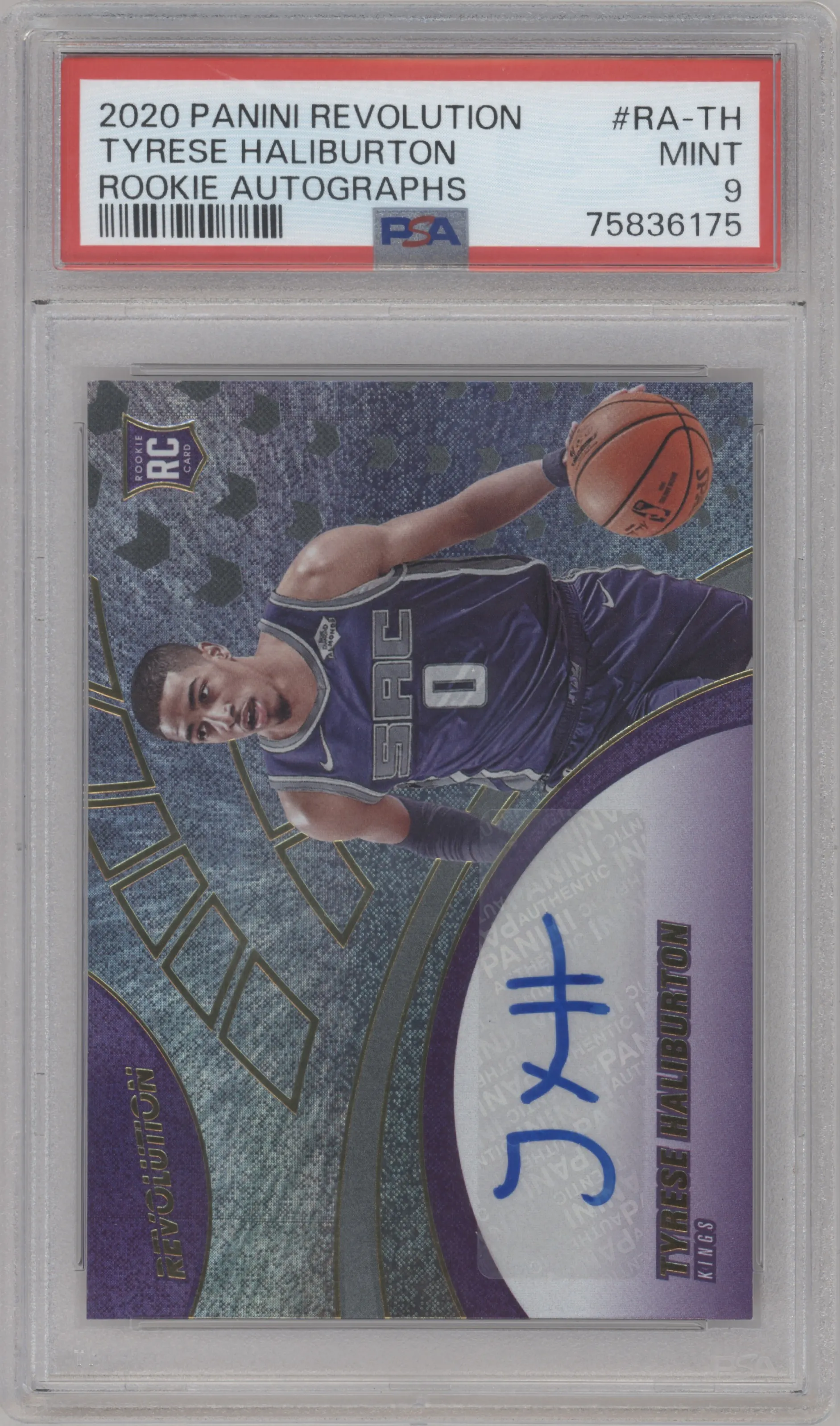 2020 Panini Revolution Rke.Auto Tyrese Haliburton PSA 9