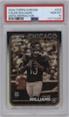 Caleb Williams from the 2024 Topps Chrome set featuring a Sepia Refractor parallel graded by PSA and given an overall grade of 10.