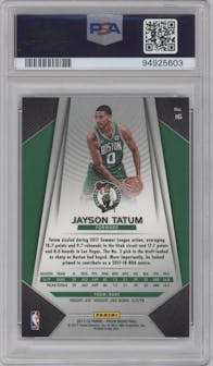 Jayson Tatum from the 2017-18 Panini Prizm  set graded by PSA and given an overall grade of 10.