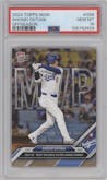 Shohei Ohtani from the 2024-25 Topps Now Off-Season set graded by PSA and given an overall grade of 10.