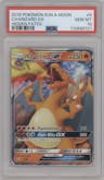Charizard GX from the 2019 Pokemon S&M  set graded by PSA and given an overall grade of 10.