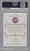 Sekou Doumbouya from the 2019-20 Panini Flawless set featuring a Emerald parallel graded by PSA and given an overall grade of 9.