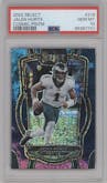 Jalen Hurts from the 2022 Panini Select set featuring a Cosmic parallel graded by PSA and given an overall grade of 10.