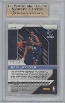 Jaren Jackson Jr. from the 2018-19 Panini Prizm set featuring a Red Prizm parallel graded by Beckett and given an overall grade of 9.5.