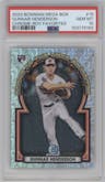 Gunnar Henderson from the 2023 Bowman Mega Box set graded by PSA and given an overall grade of 10.