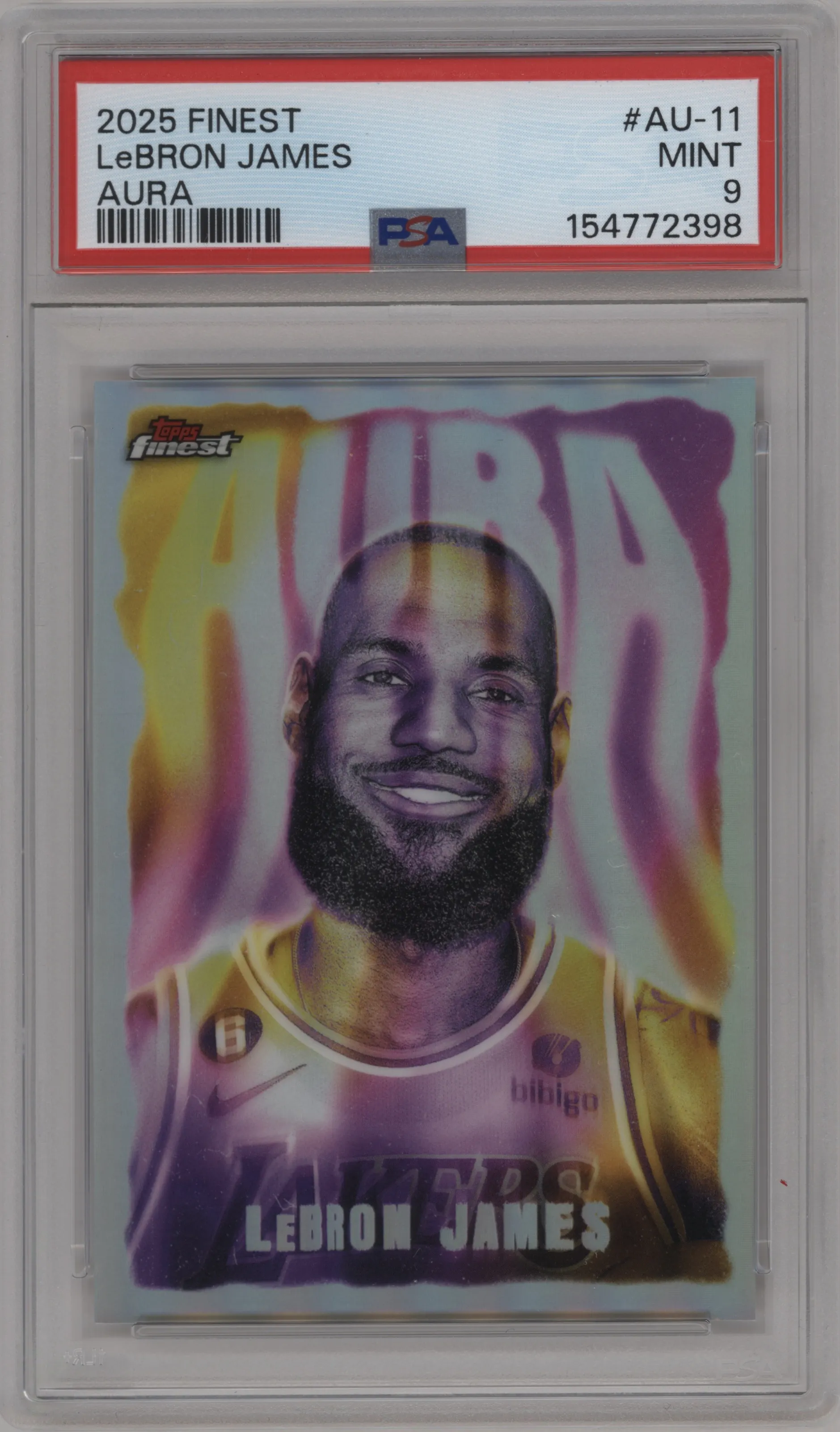 2025 Finest Aura LeBron James #AU-11 PSA 9