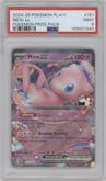 Mew ex from the 2024 Pokemon Play! set graded by PSA and given an overall grade of 9.