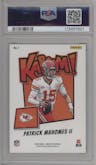 Patrick Mahomes II from the 2024 Panini Absolute set graded by PSA and given an overall grade of 9.