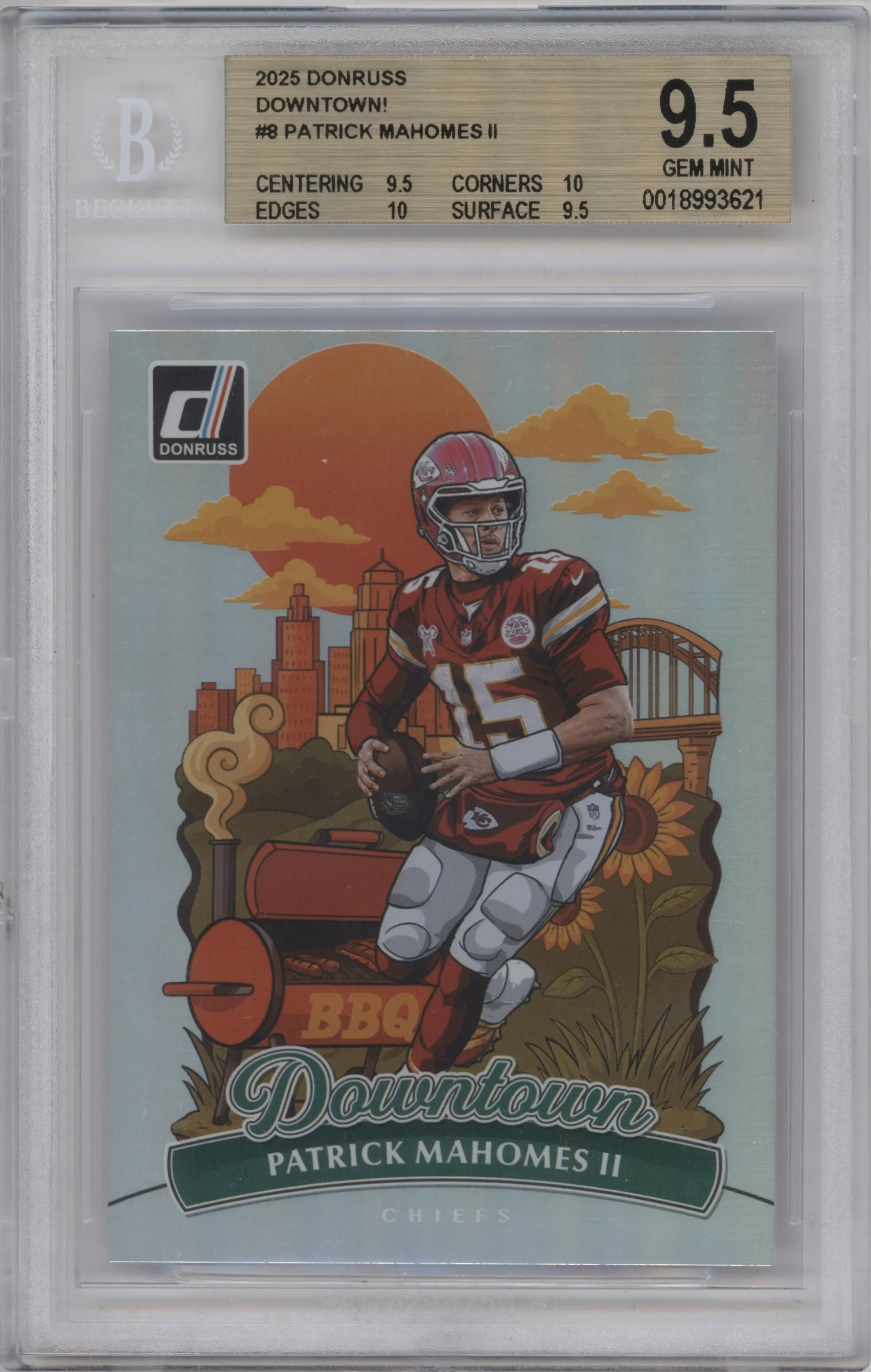 2025 Panini Donruss Downtown Patrick Mahomes II #8 BGS 9.5