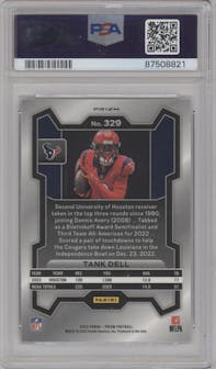Tank Dell from the 2023 Panini Prizm set graded by PSA and given an overall grade of 10.