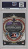 Joe Burrow from the 2020 Panini Select set featuring a Base Prizm parallel graded by PSA and given an overall grade of 9.