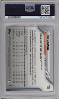 Pete Alonso from the 2020 Topps Chrome set graded by PSA and given an overall grade of 9.